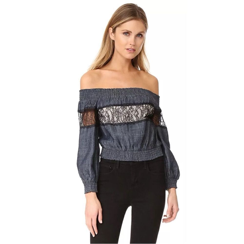 Alice + Olivia Celia Off The Shoulder Top Size M NWOT